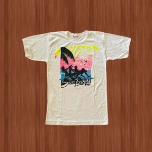 Vintage Fiji White Graphic T-Shirt - Size S